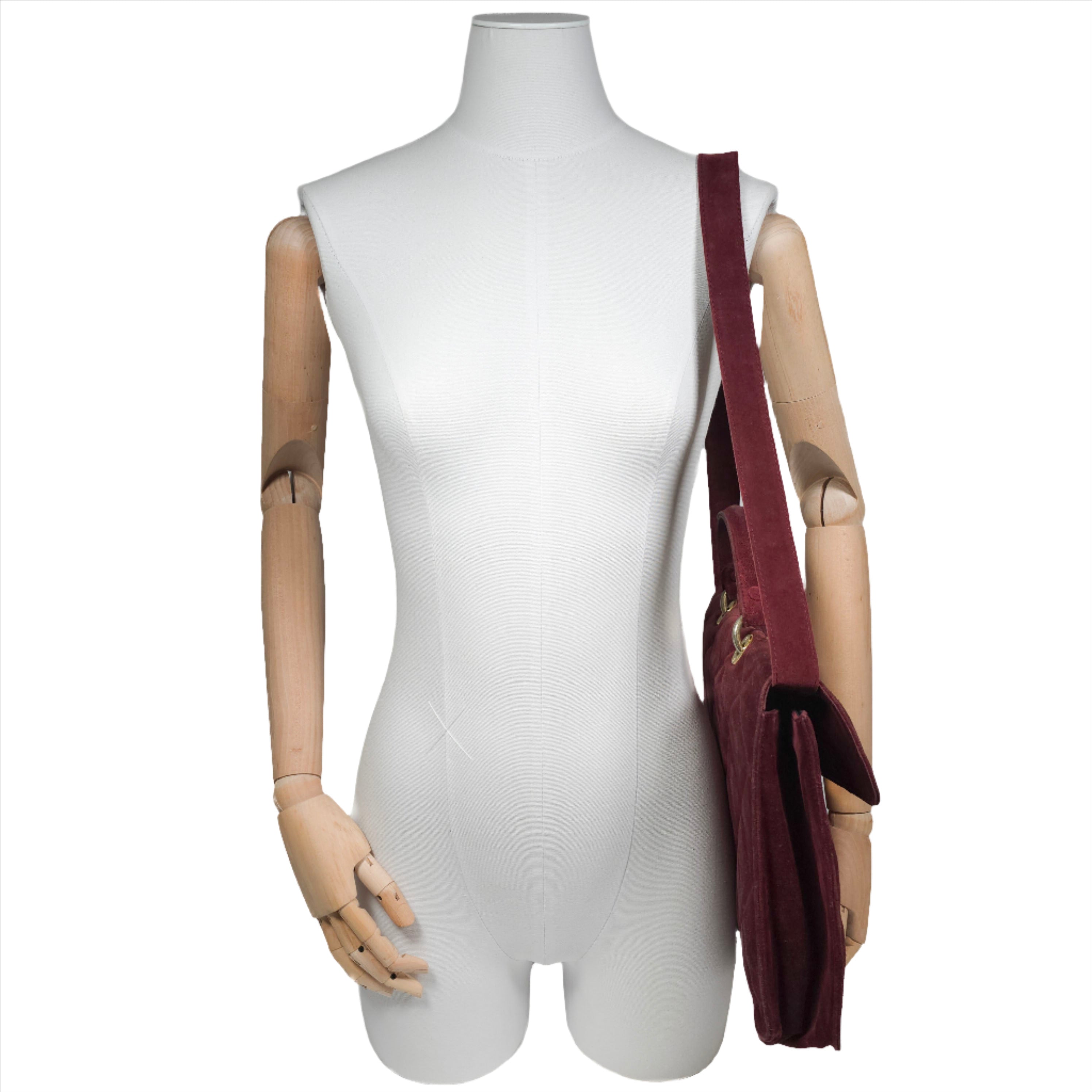 Vintage JIL Sander Large Top Handle Crossbody Convertible Burgundy Red Suede Leather Handbag
