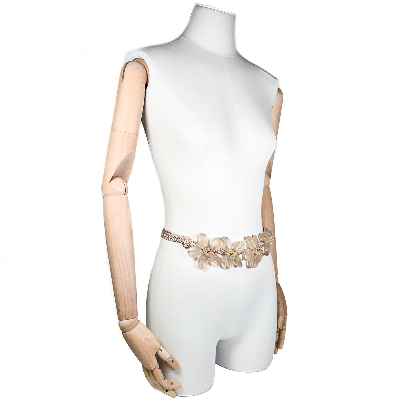 Alberta Ferretti Floral Glass Rope Belt Size M