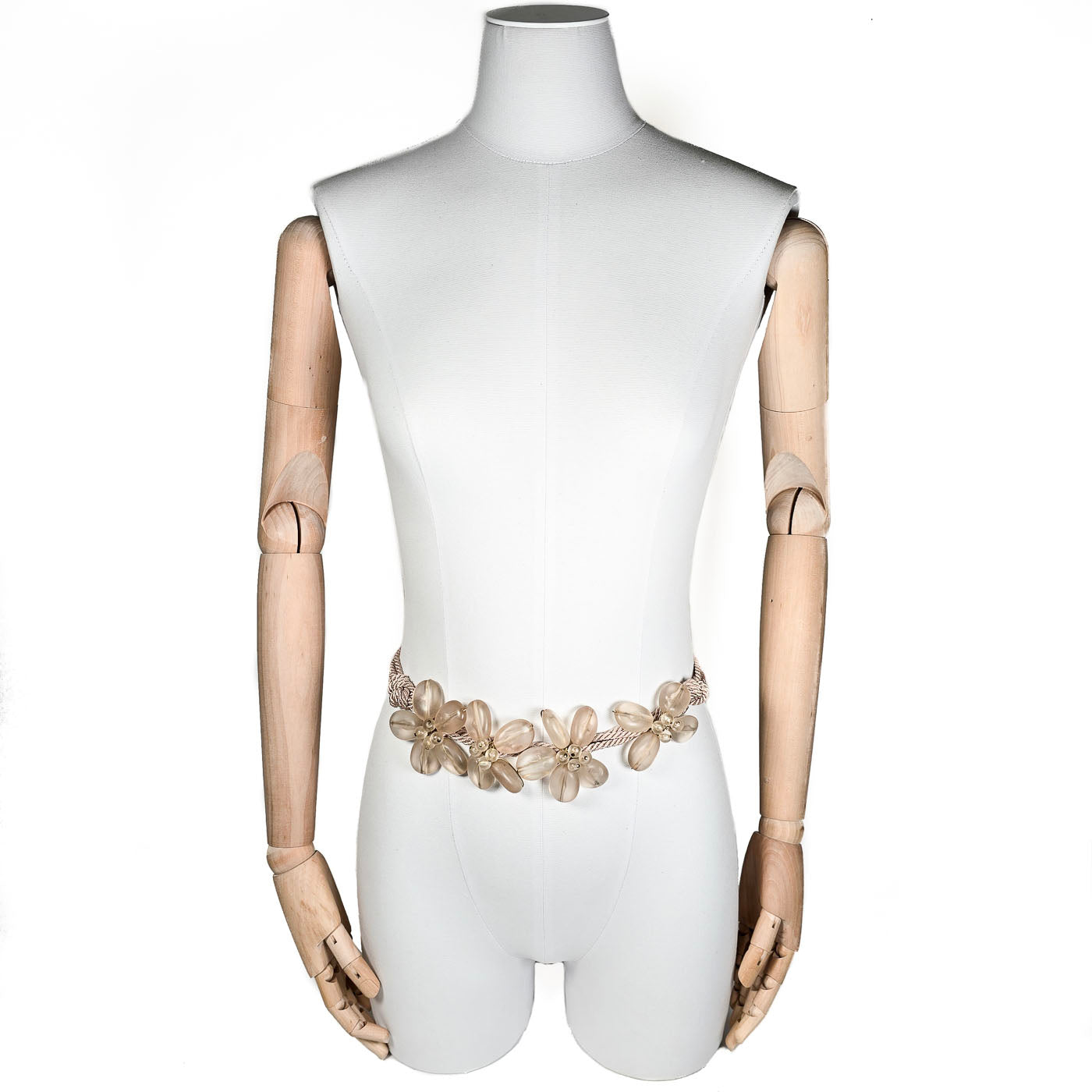 Alberta Ferretti Floral Glass Rope Belt Size M