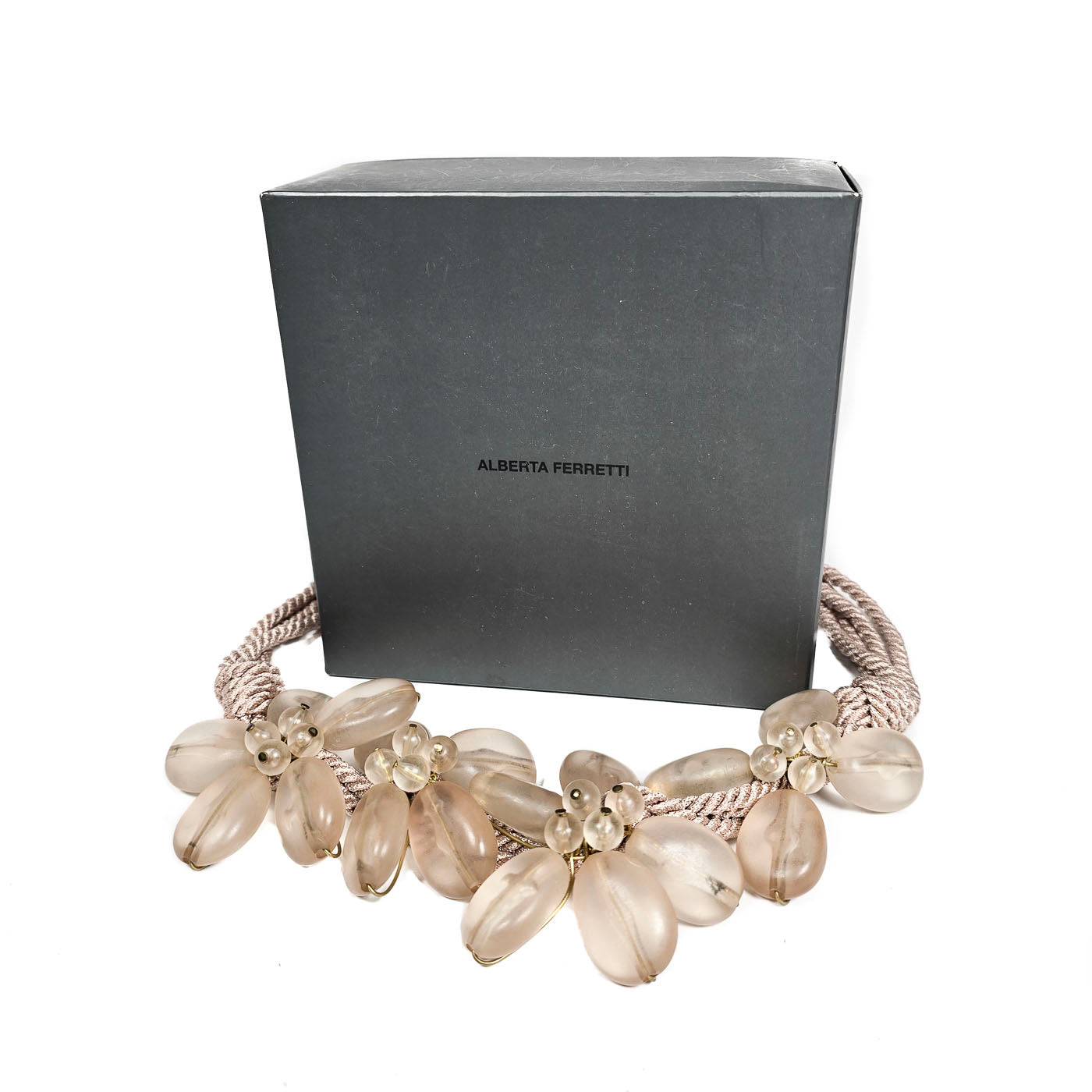 Alberta Ferretti Floral Glass Rope Belt Size M