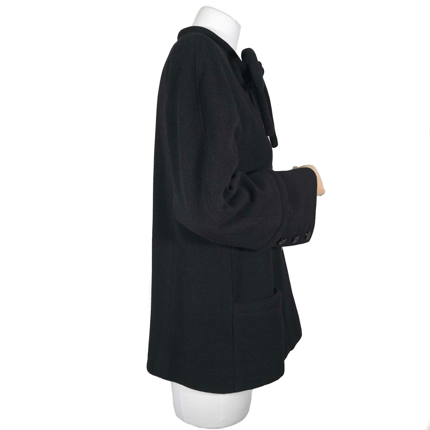 Vintage CHANEL Black Jacket with Bow Woolblend