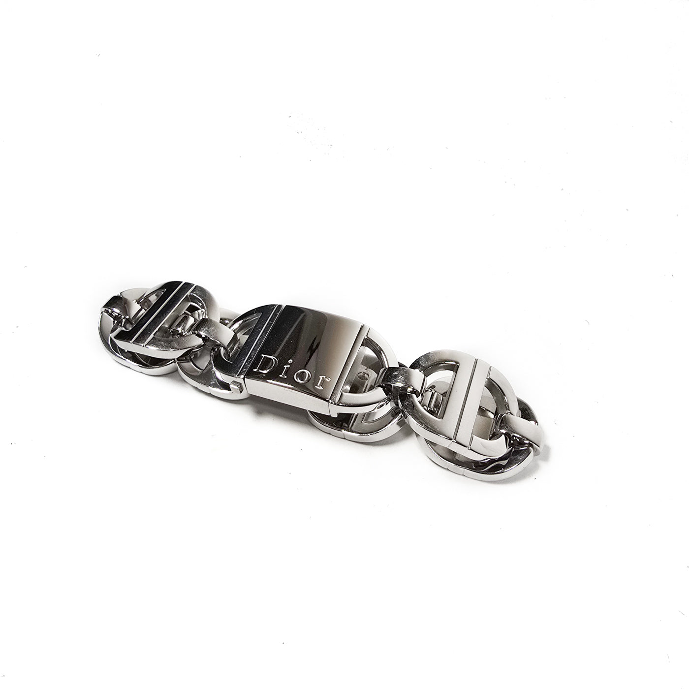 Vintage Christian Dior "Pandiora" Locket-Style Watch on Bracelet with CD Logo Styled Links D78-100 Steel