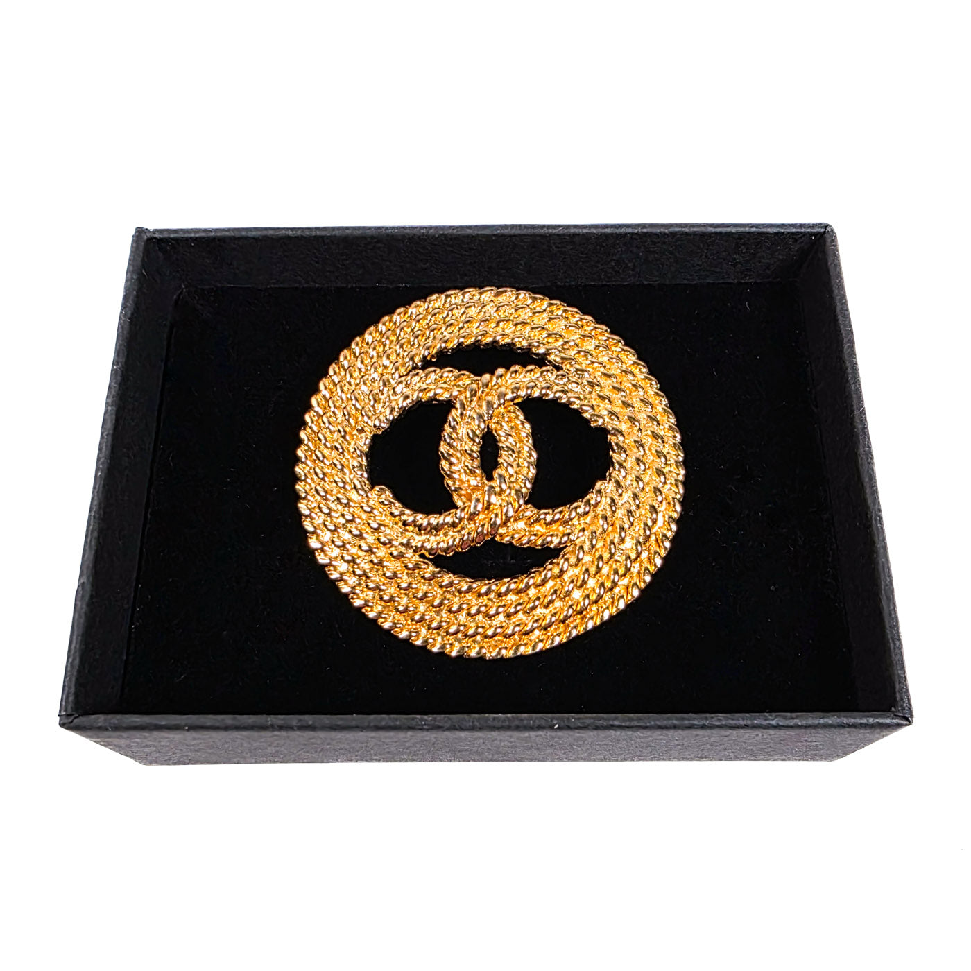 Vintage Chanel Gold Rope CC Broche Seizoen 28
