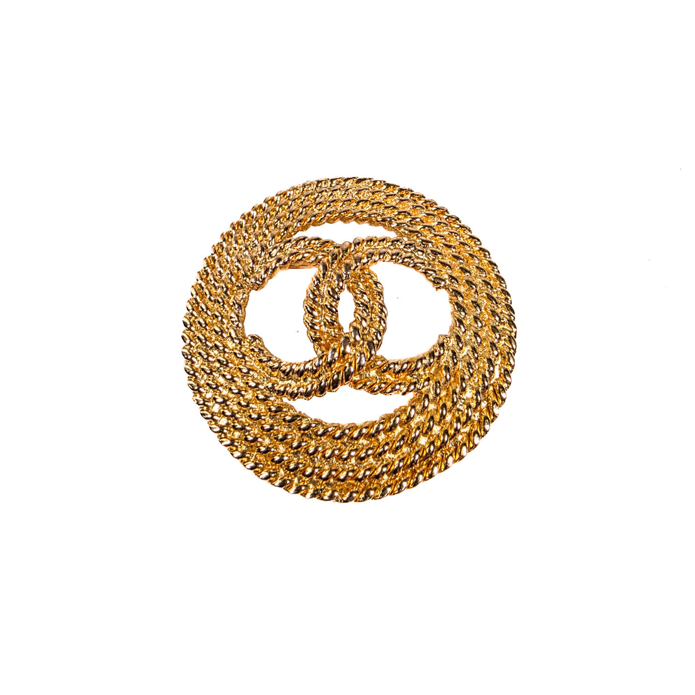 Vintage Chanel Gold Rope CC Broche Seizoen 28