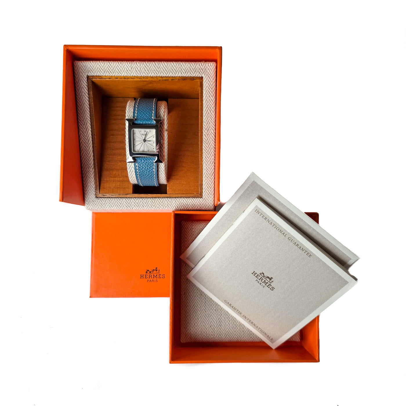 Hermès Heure H Watch Medium Blue Strap | HH1.120