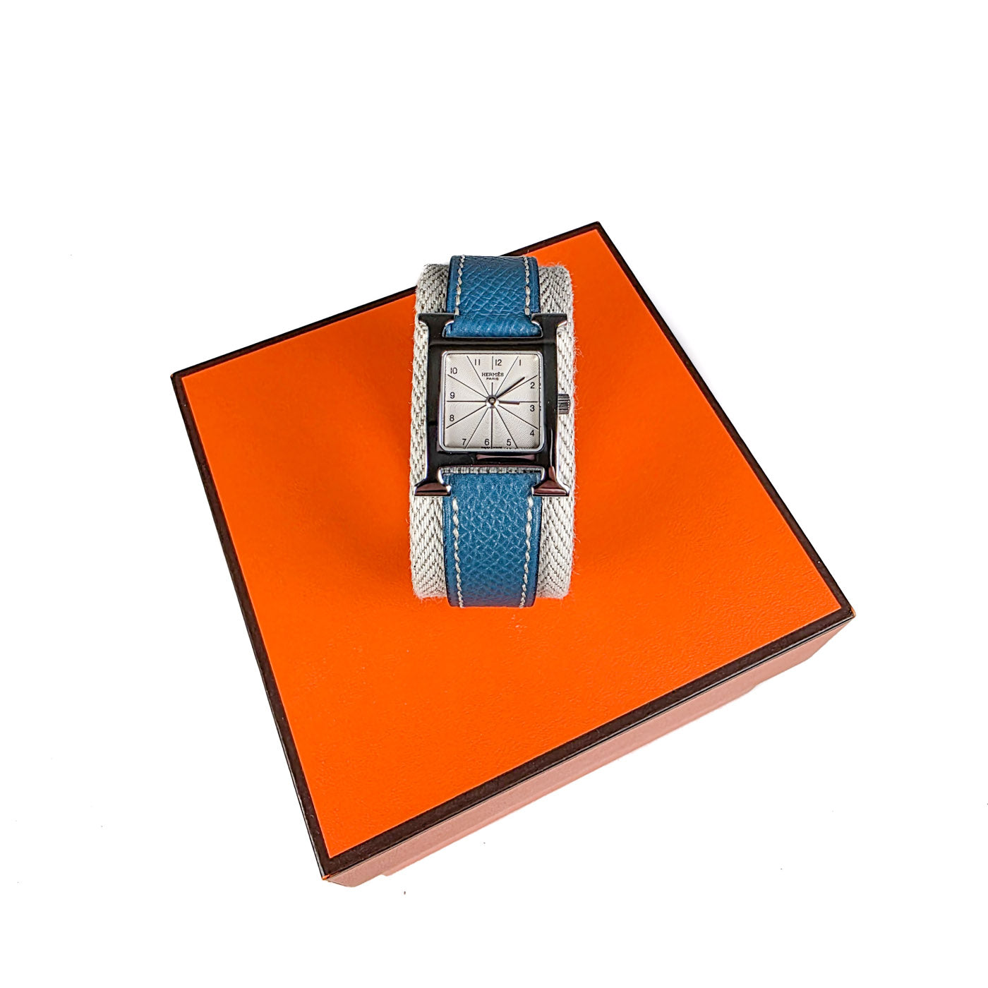 Hermès Heure H Watch Medium Blue Strap | HH1.120