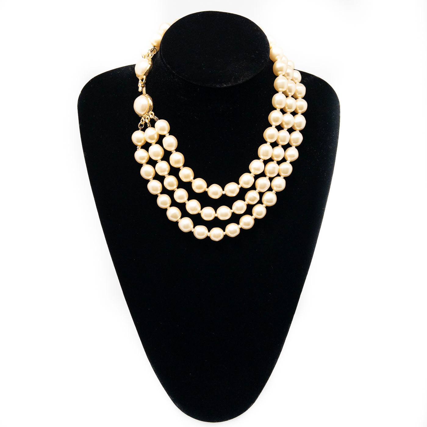 Vintage Chanel Collier Faux Pearl Multistrand Necklace