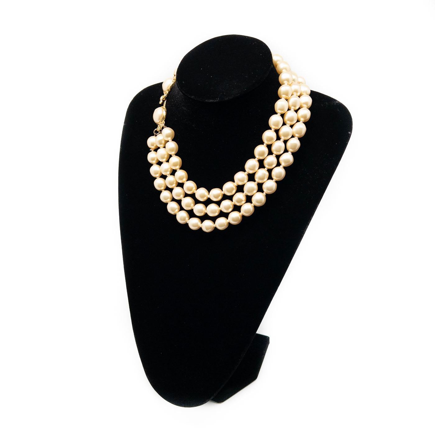 Vintage Chanel Collier Faux Pearl Multistrand Necklace