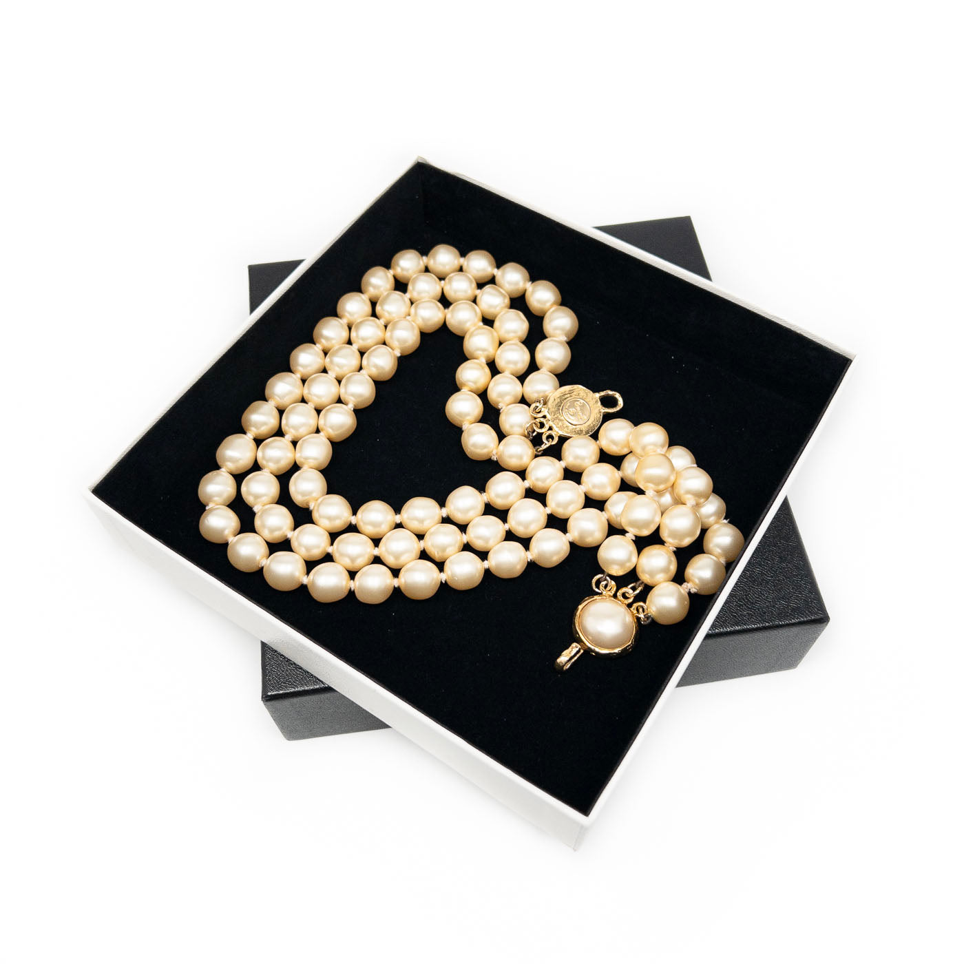 Vintage Chanel Collier Faux Pearl Multistrand Necklace