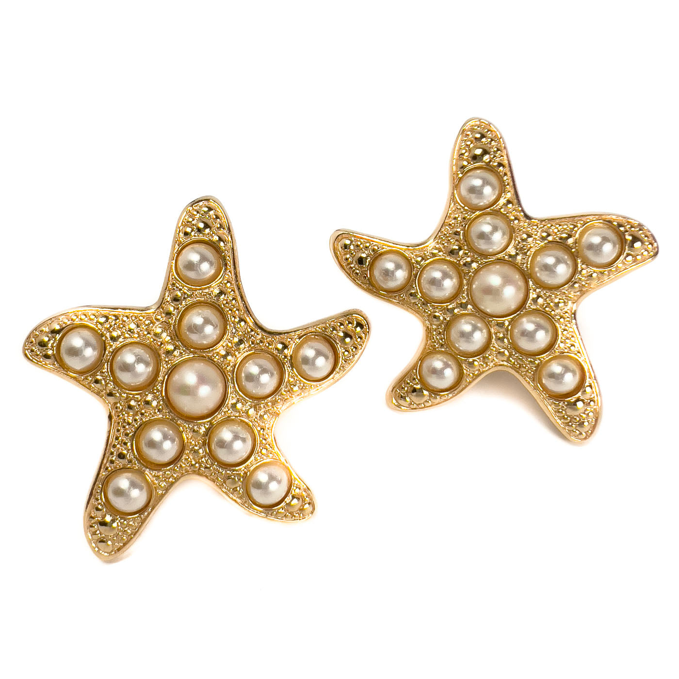 Vintage Dior Earrings Starfish Pearl Clip