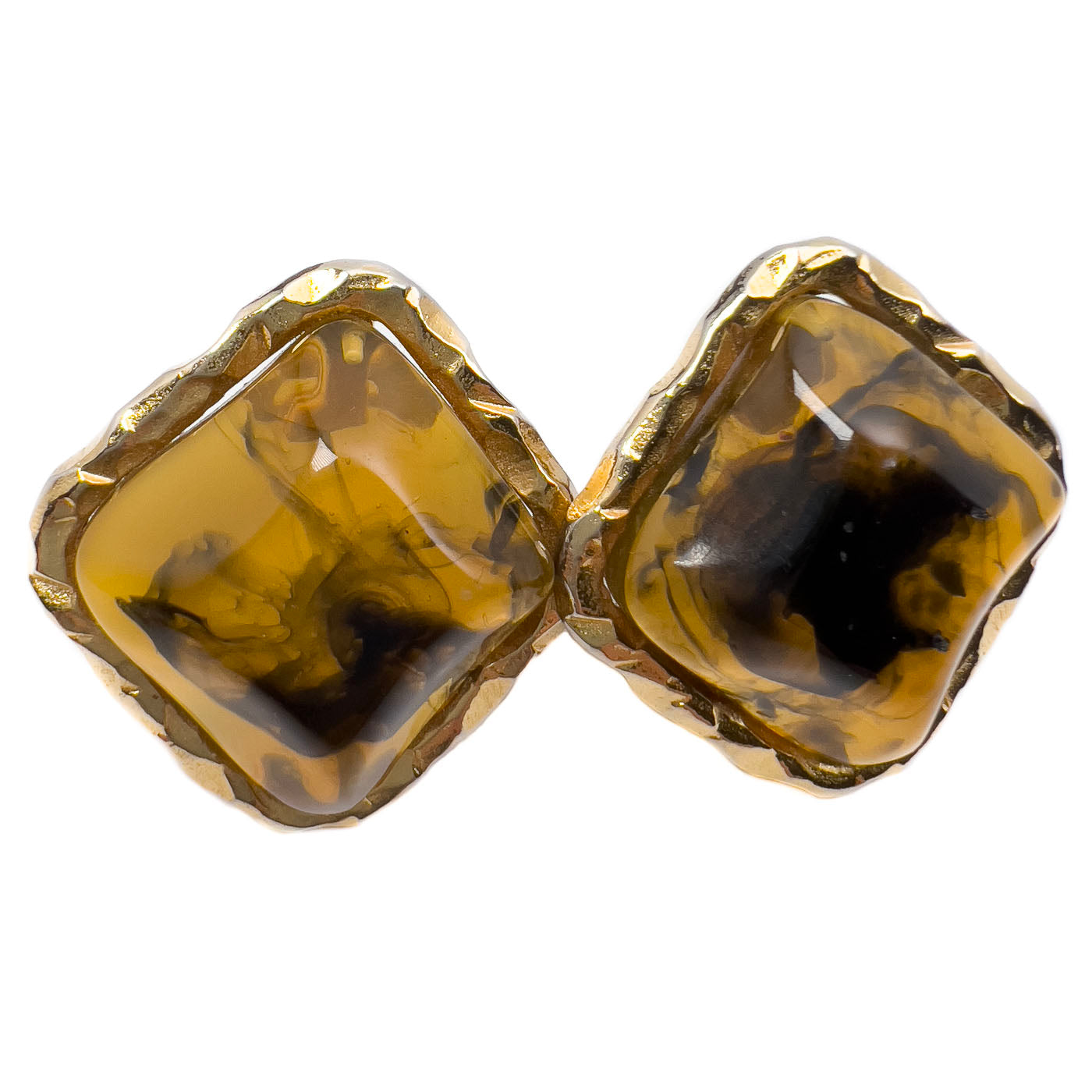 Vintage Christain Lacroix Amber Resin Clip Earrings