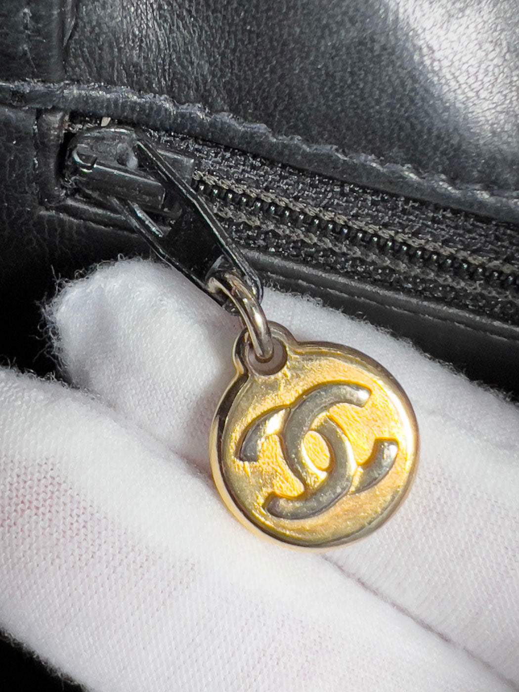 Vintage Chanel Large Quilted Lambskin CC Flap Bag GHW