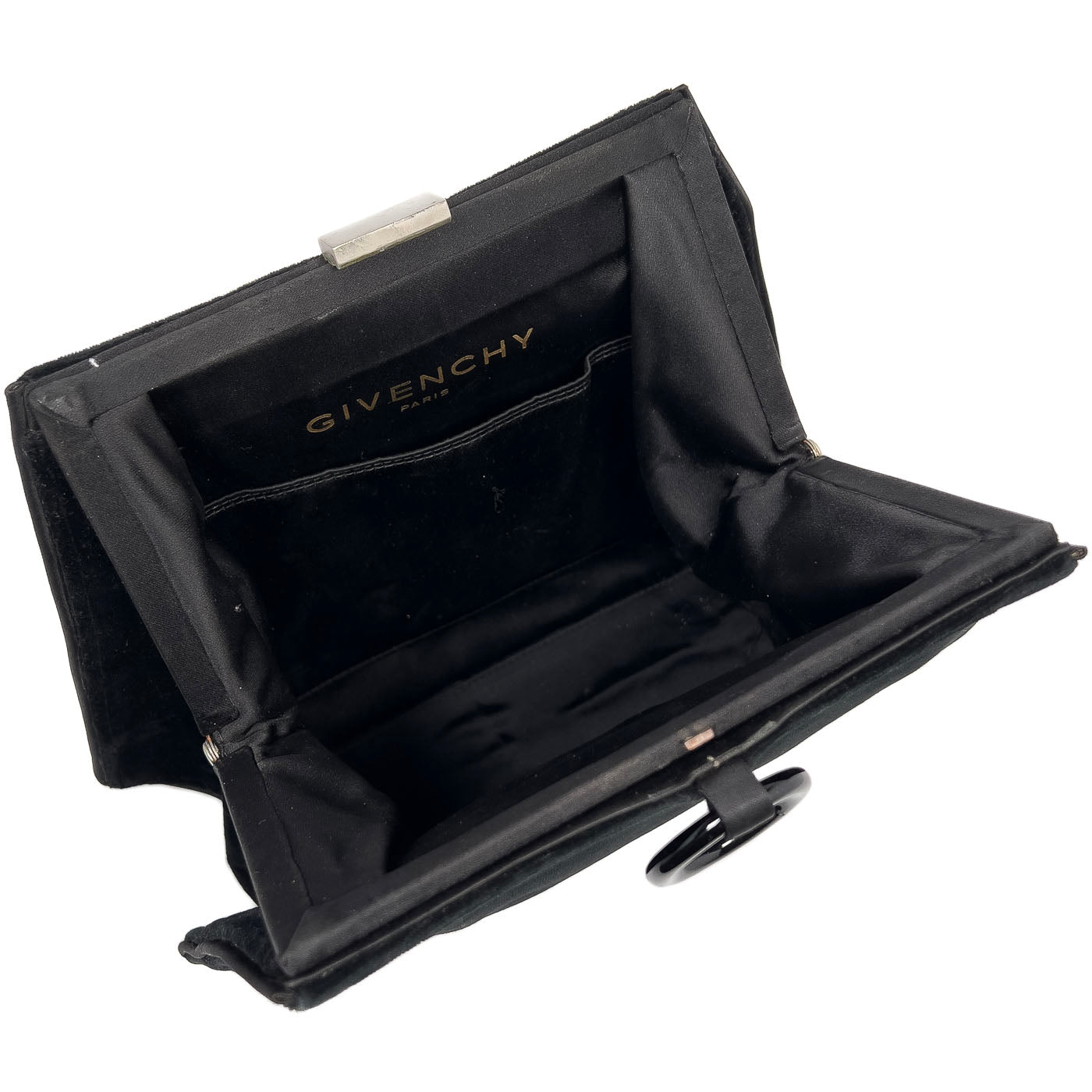 Vintage Hubert de Givenchy Clutch Black Velvet