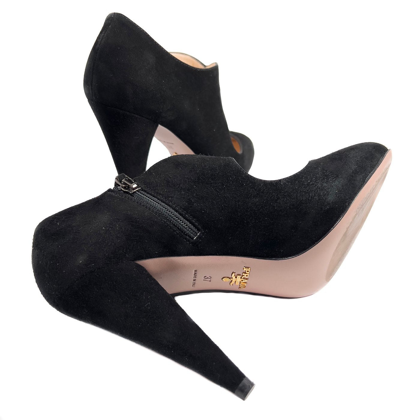 Authentic Prada High Heels Black Suede EU37 / US6,5