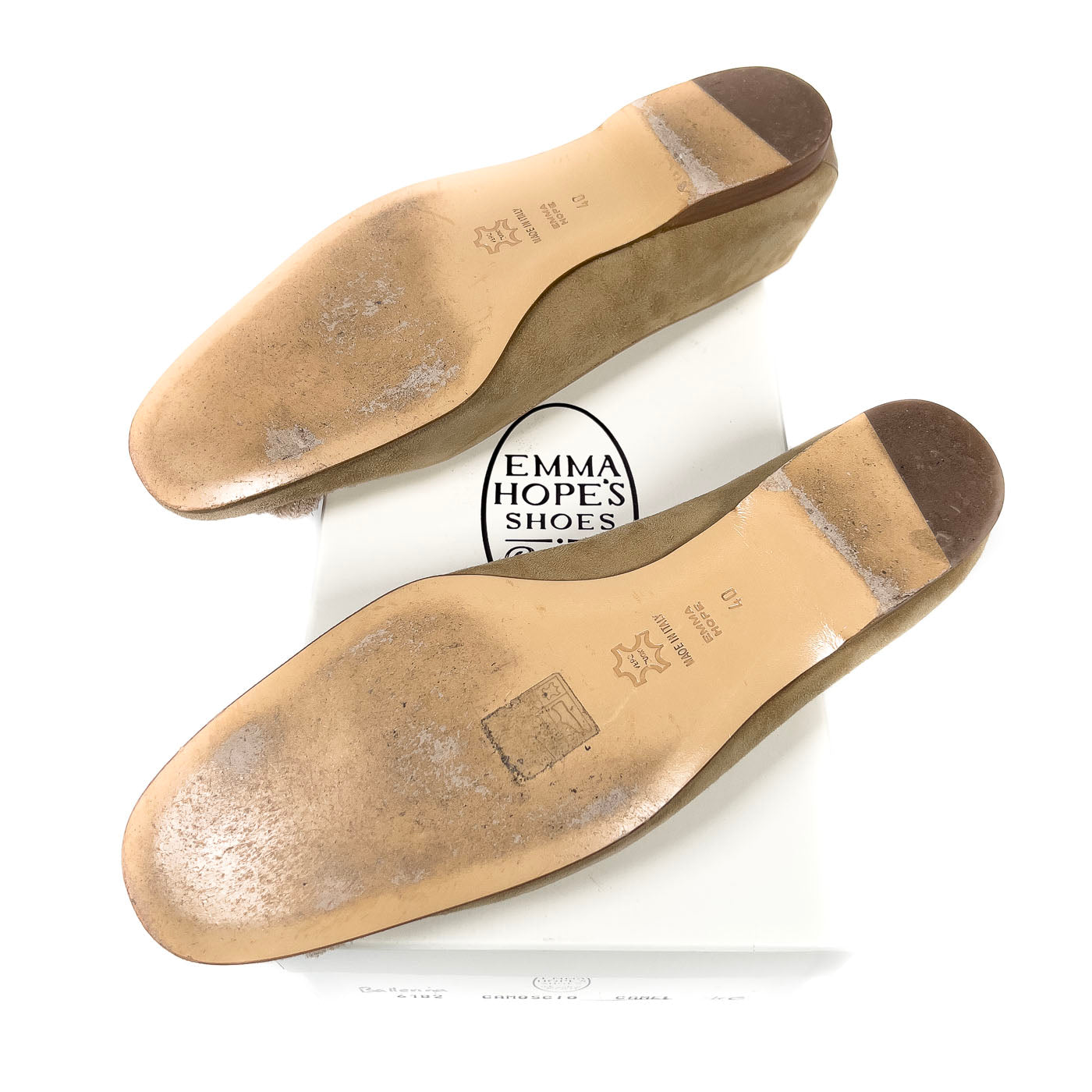 Authentic Vintage Emma Hope's Shoes Camel Suede Leather Ballerinas EU 40 / US 9,5