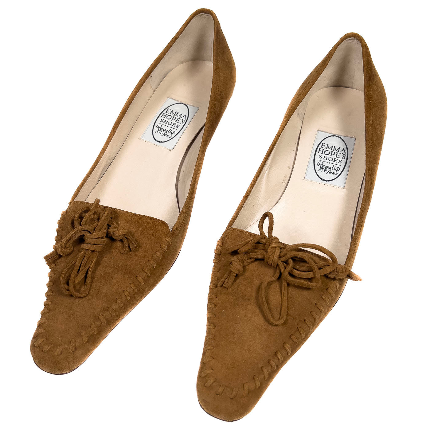 Vintage Emma Hope's Shoes Cognac Brown Suede EU 39,5 / US9