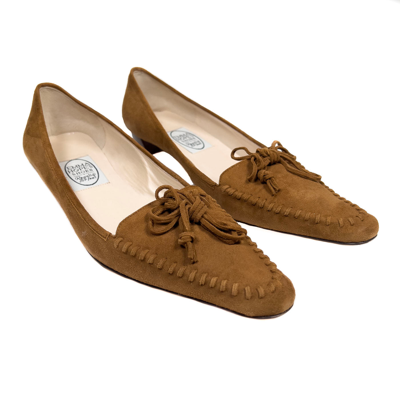 Vintage Emma Hope's Shoes Cognac Brown Suede EU 39,5 / US9