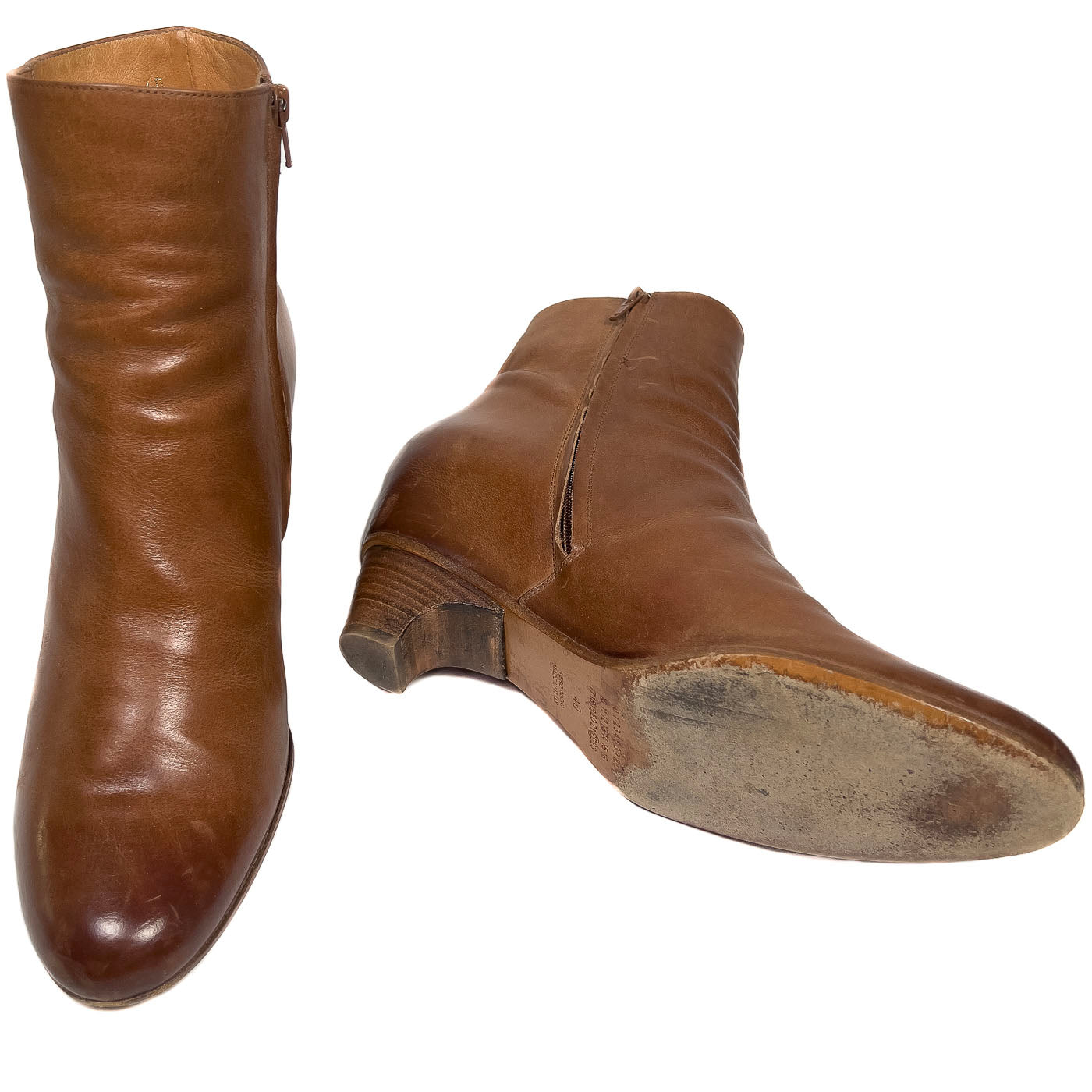 Vintage Maison Martin Margiela Ankle Boots Cognac Brown Leather EU 40 / US 9,5