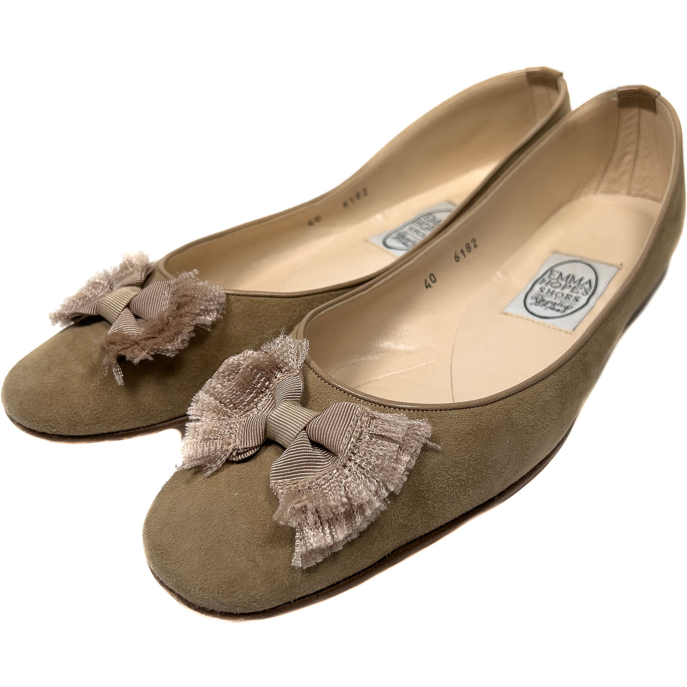 Authentic Vintage Emma Hope's Shoes Camel Suede Leather Ballerinas EU 40 / US 9,5
