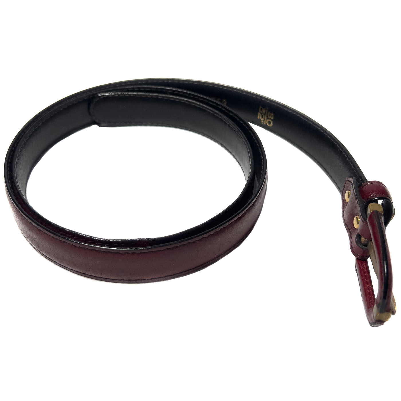 Vintage Aigner Burgundy Red High Waist Slim Belt Size 80