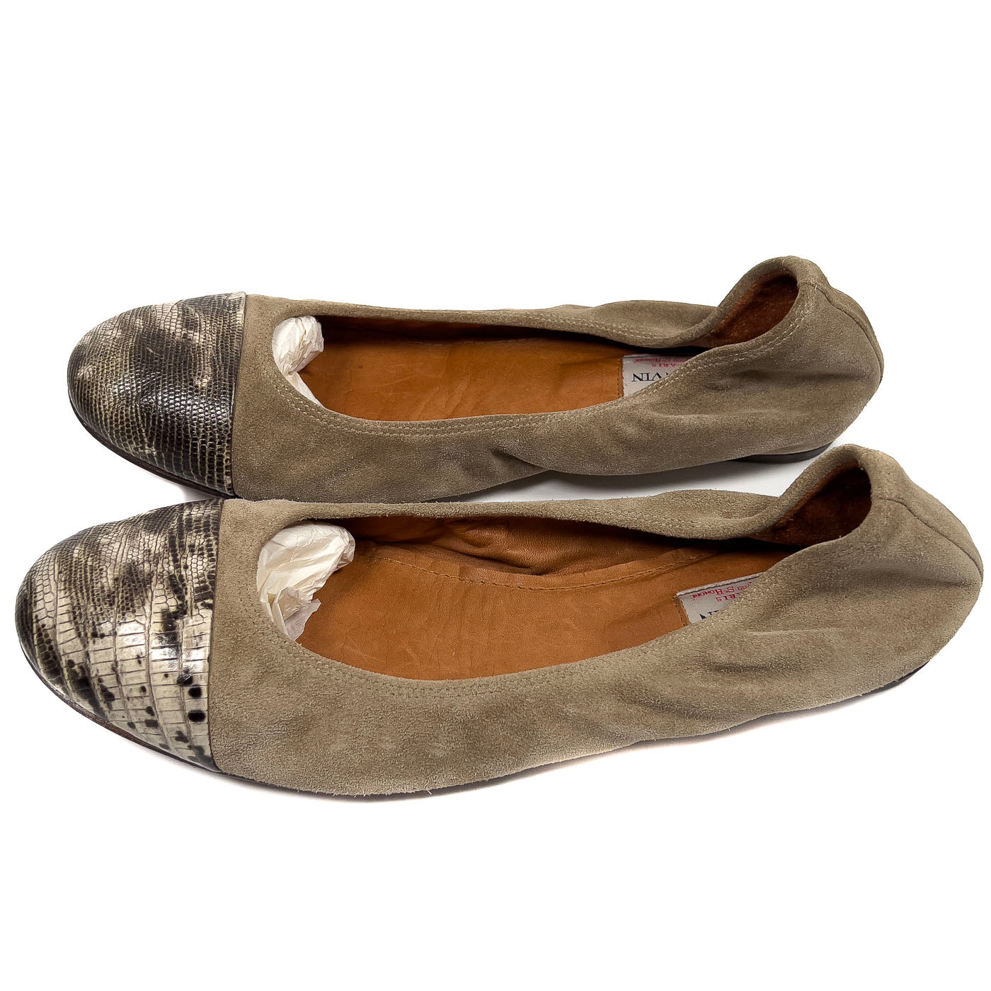 Vintage Lanvin Barllerinas Paris Exotic Leather Cap Toe EU 41 / US 10,5