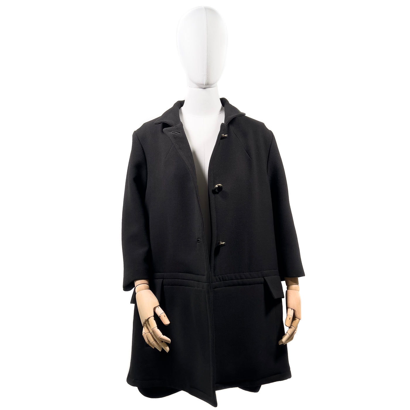 Vintage Marni Coat Carbone Capotto Double Face Crepe Size 40