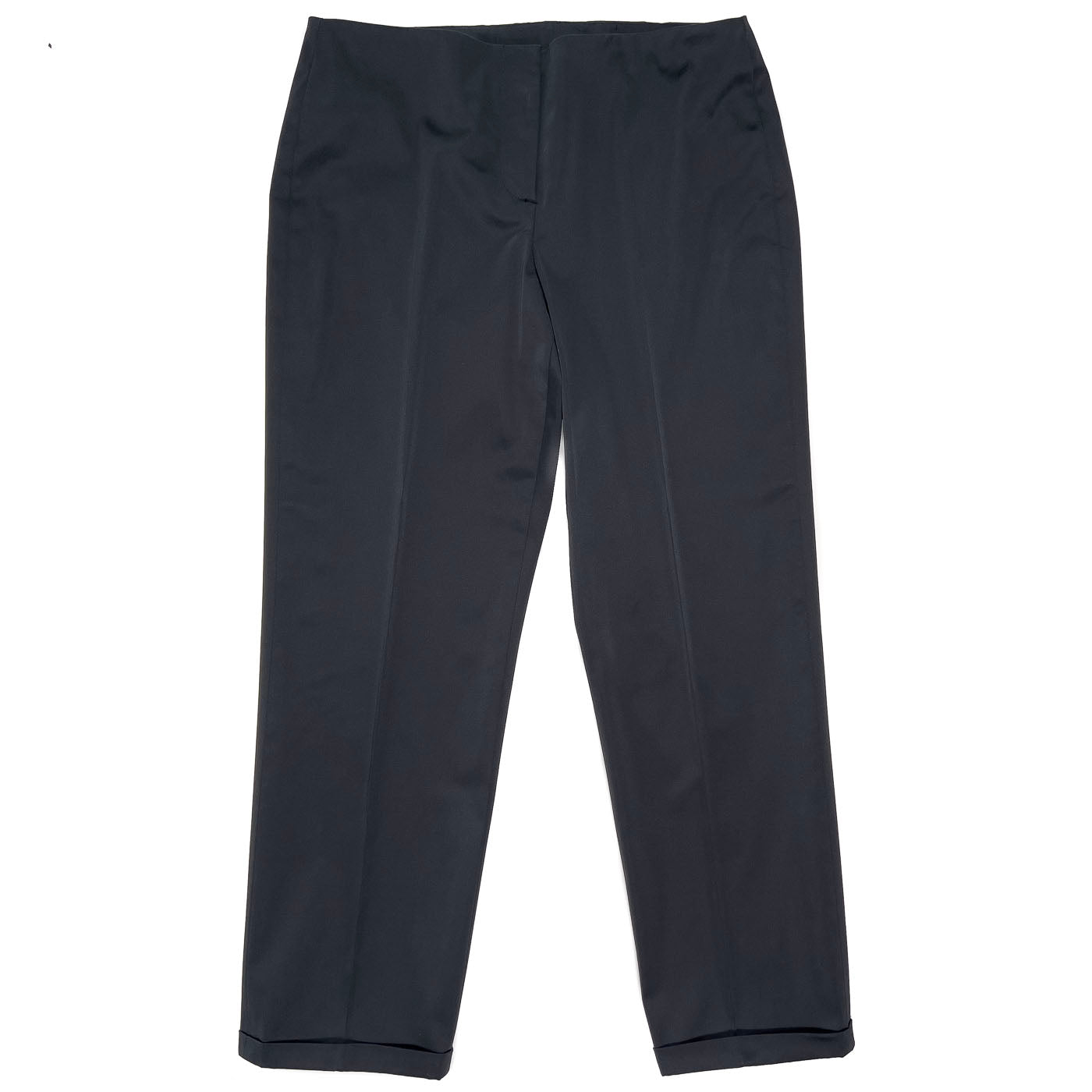 A pair of navy-colored Donna Karan DKNY trousers for women, size US 10, displayed on a plain background.