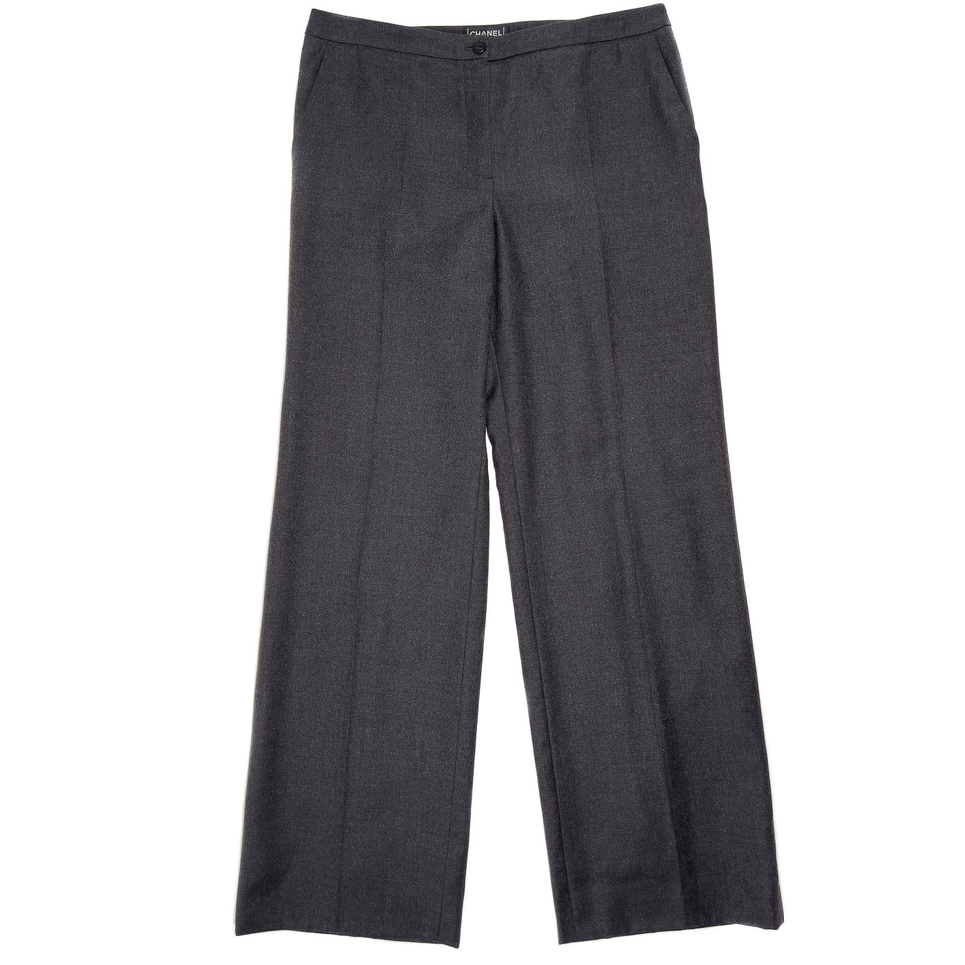 Vintage Chanel Grey Flannel Trousers 02A Size FR 42