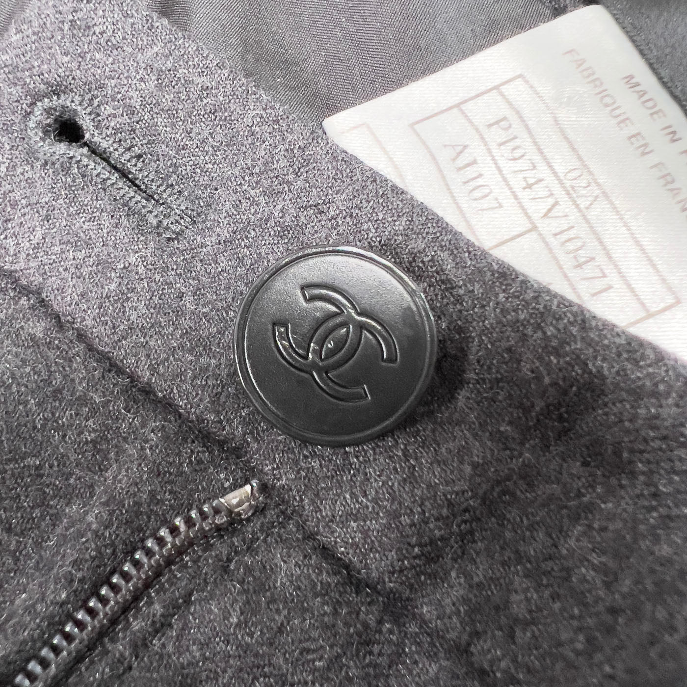 Vintage Chanel Grey Flannel Trousers 02A Size FR 42