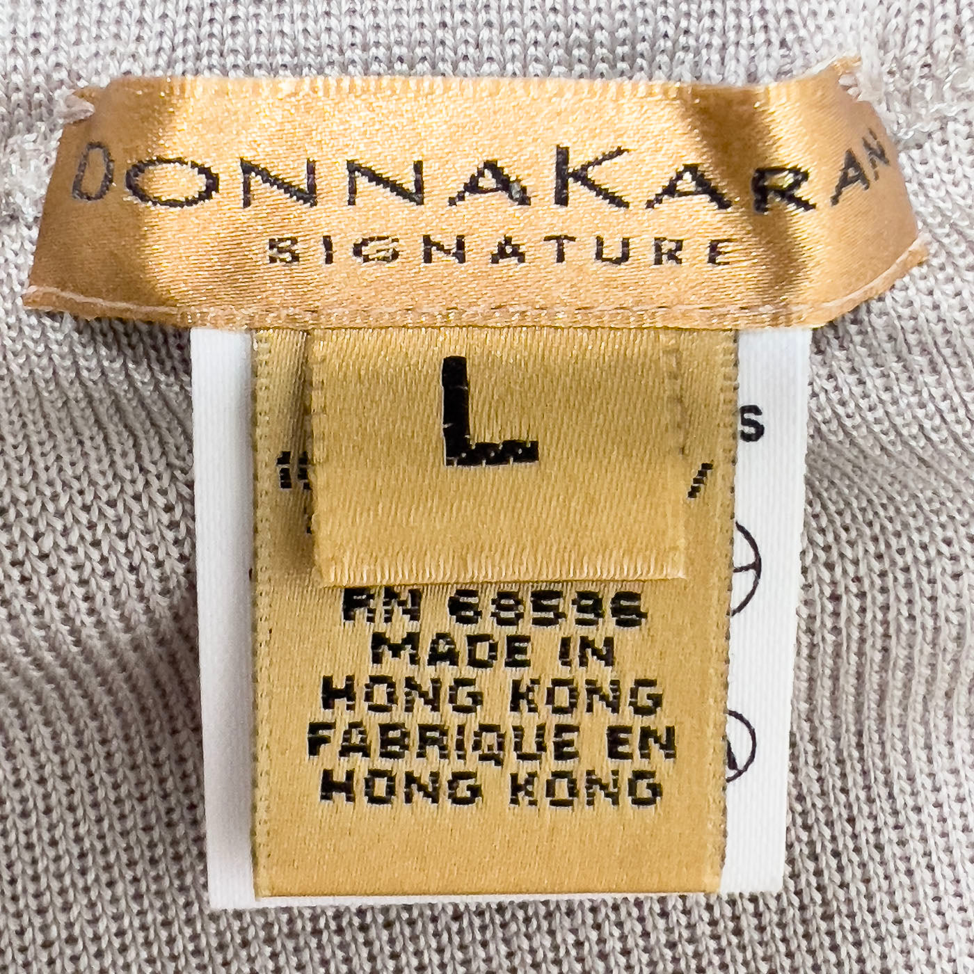 Vintage Silk Donna Karan Skirt Signature Label Taupe Size L