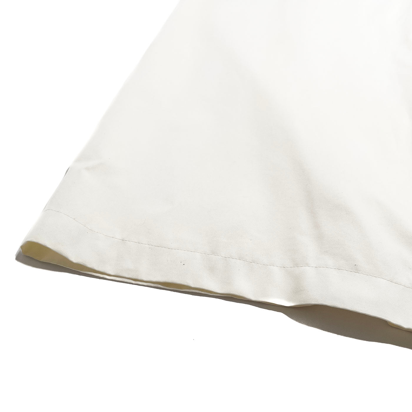 A pair of vintage Chanel Boutique ivory white trousers with button accents, displayed on a plain background.