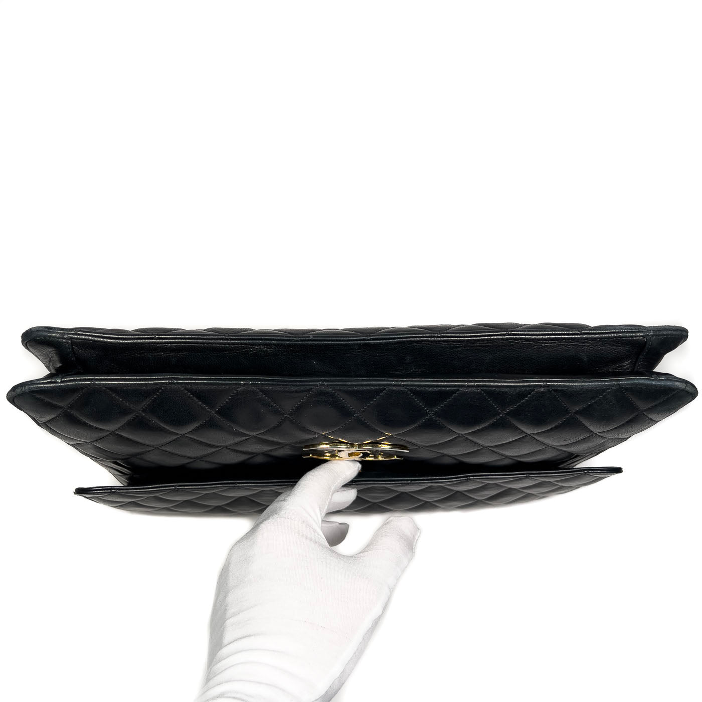 Vintage Chanel Large Quilted Lambskin CC Flap Bag GHW