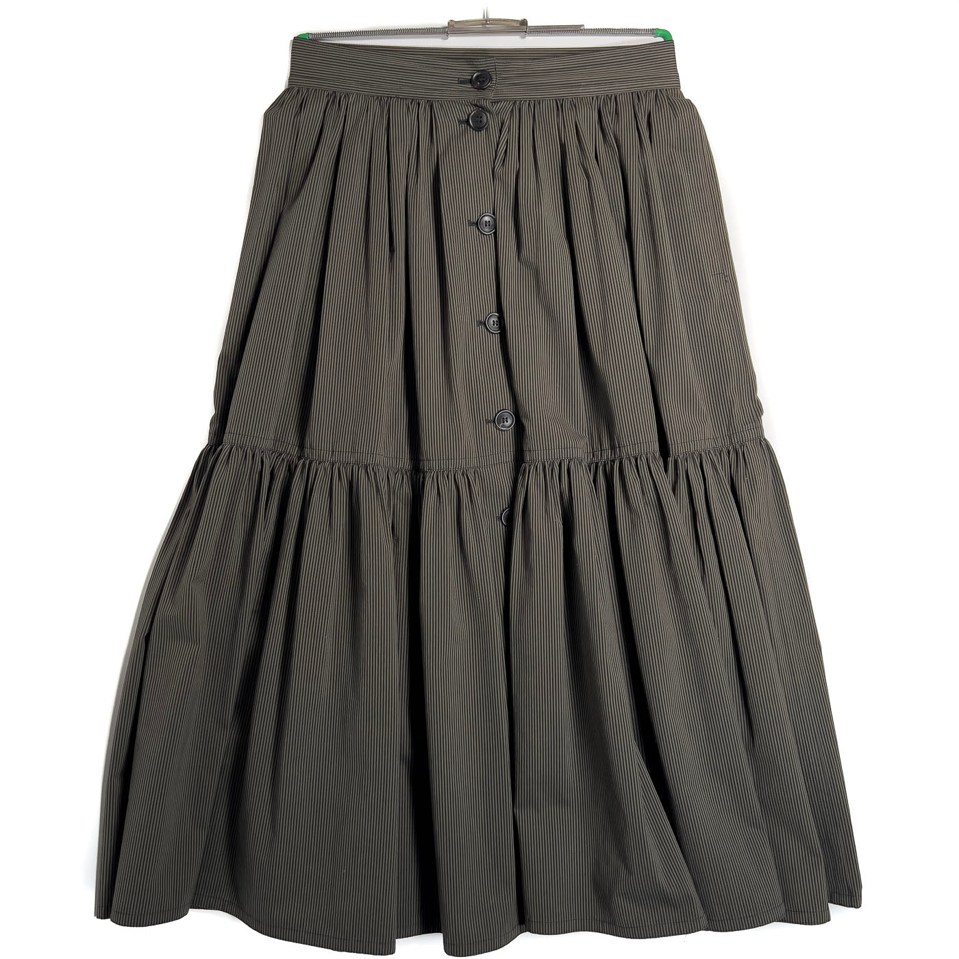 Vintage JIL Sander Olive Green Black Striped Skirt Size 40