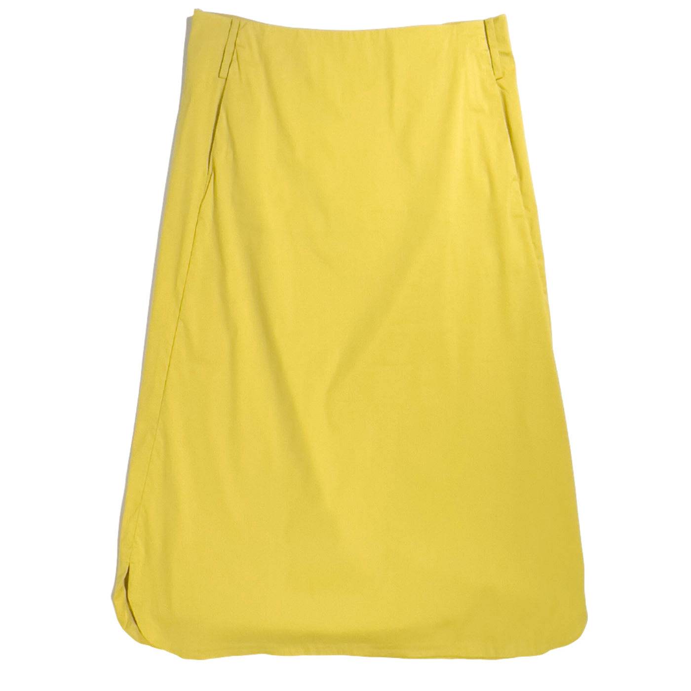 Vintage JIL Sander yellow skirt, displayed flat on a white background