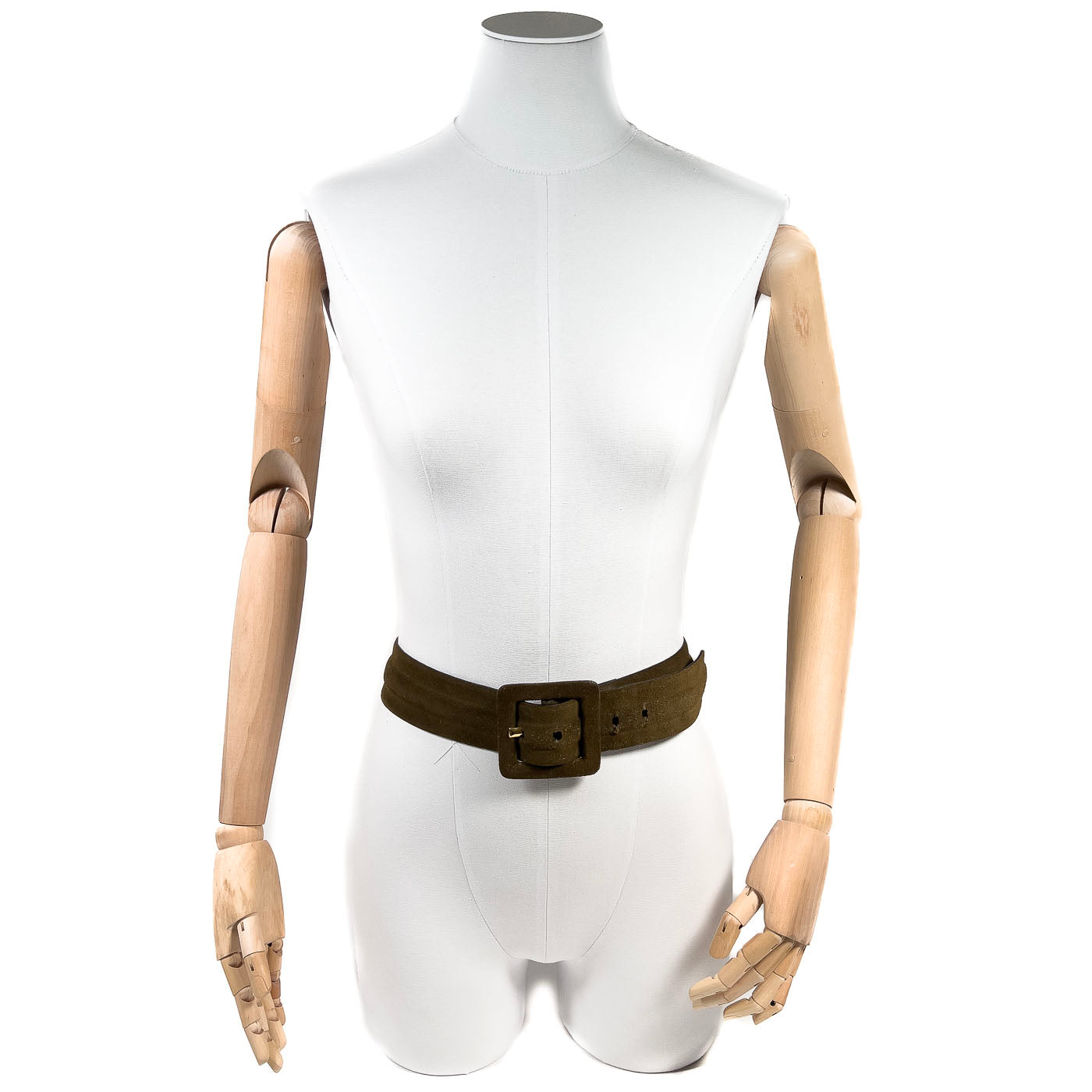 Vintage JIL Sander Belt Dark Olive Suede Leather Size 80
