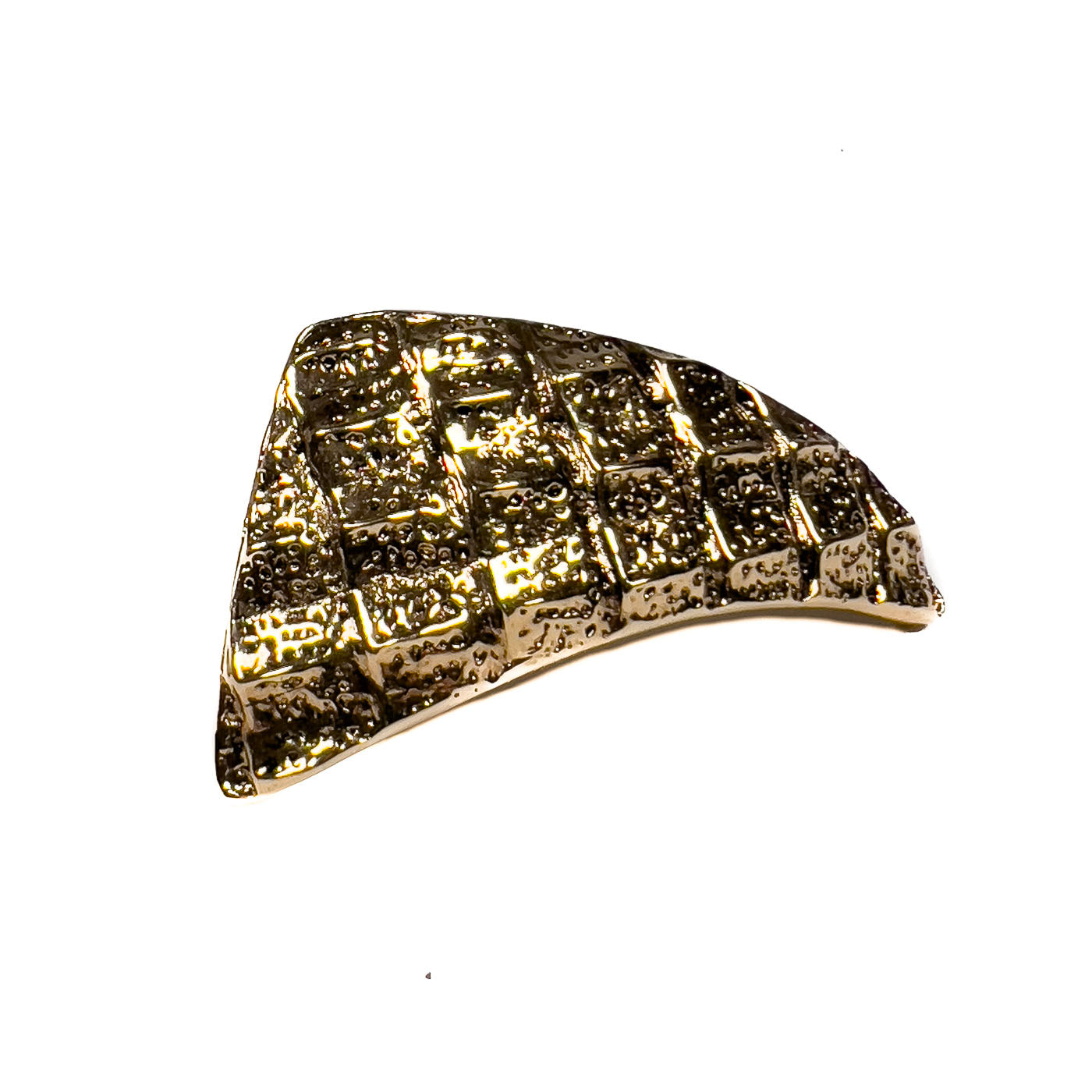 Vintage Yves Saint Laurent YSL Crocodile Pattern Brooch Gold Tone