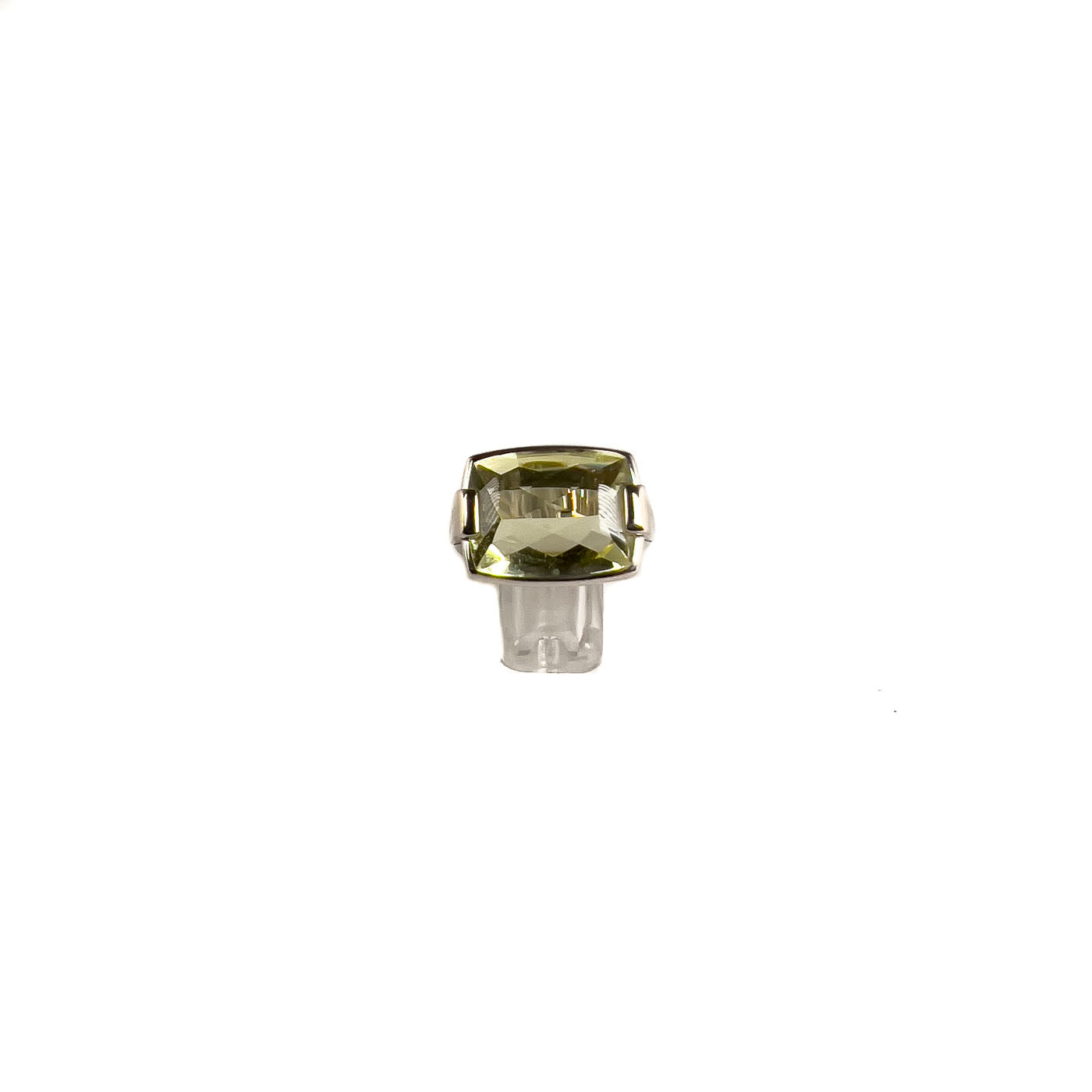 Vintage BVLGARI Metropolis 18K White Gold with Citrine Ring Size US 7,5