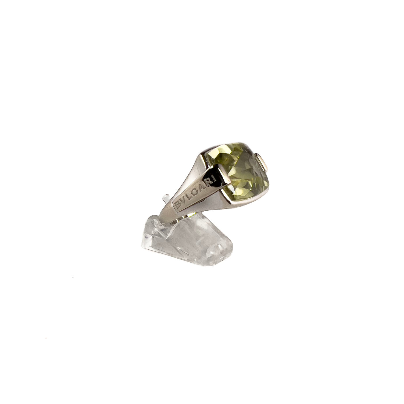 Vintage BVLGARI Metropolis 18K White Gold with Citrine Ring Size US 7,5
