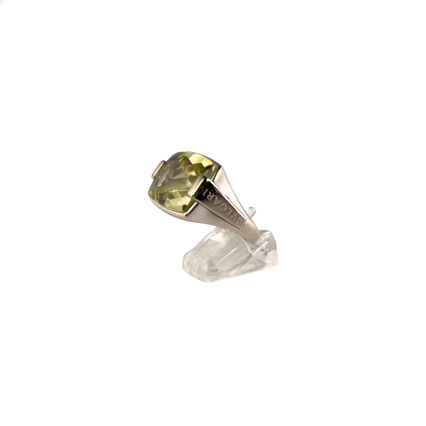 Vintage BVLGARI Metropolis 18K White Gold with Citrine Ring Size US 7,5