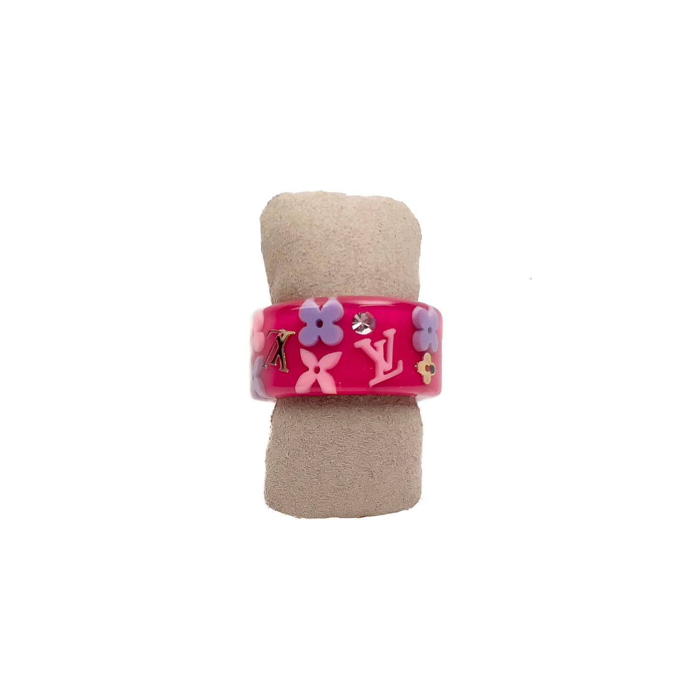 Louis Vuitton Pink Monogram Resin Inclusion Ring Size L / US 8 GA0130