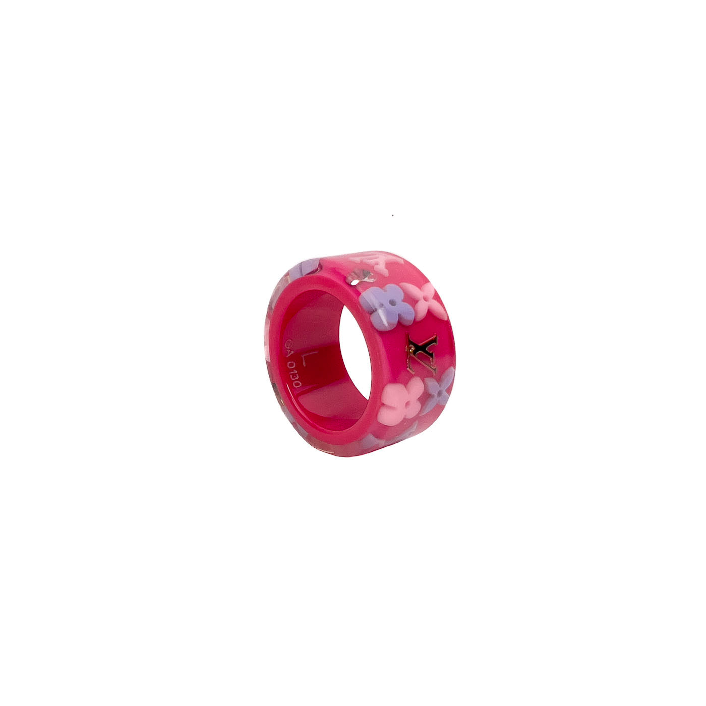 Louis Vuitton Pink Monogram Resin Inclusion Ring Size L / US 8 GA0130