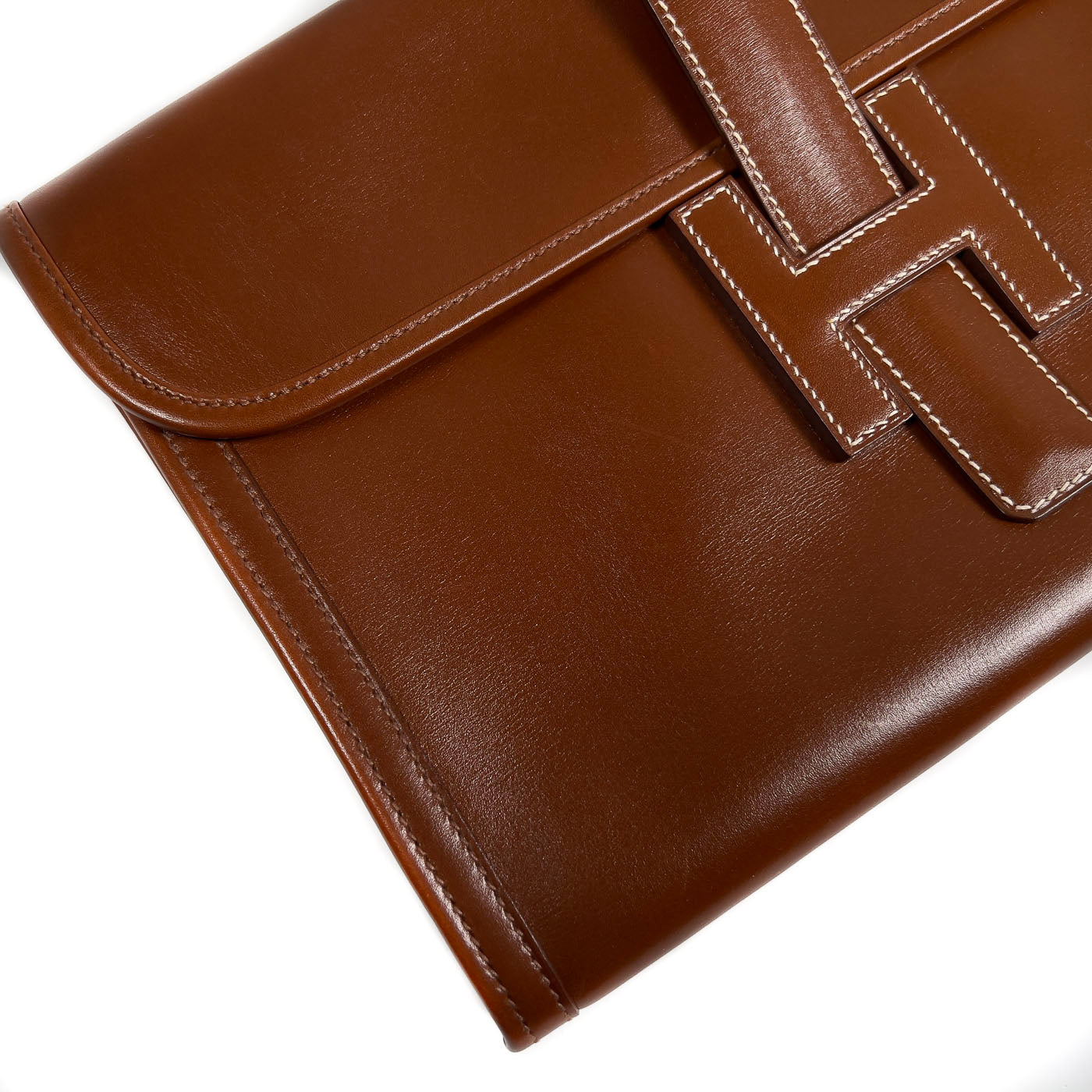 Vintage Hermès Cognac Leather Clutch Jige PM