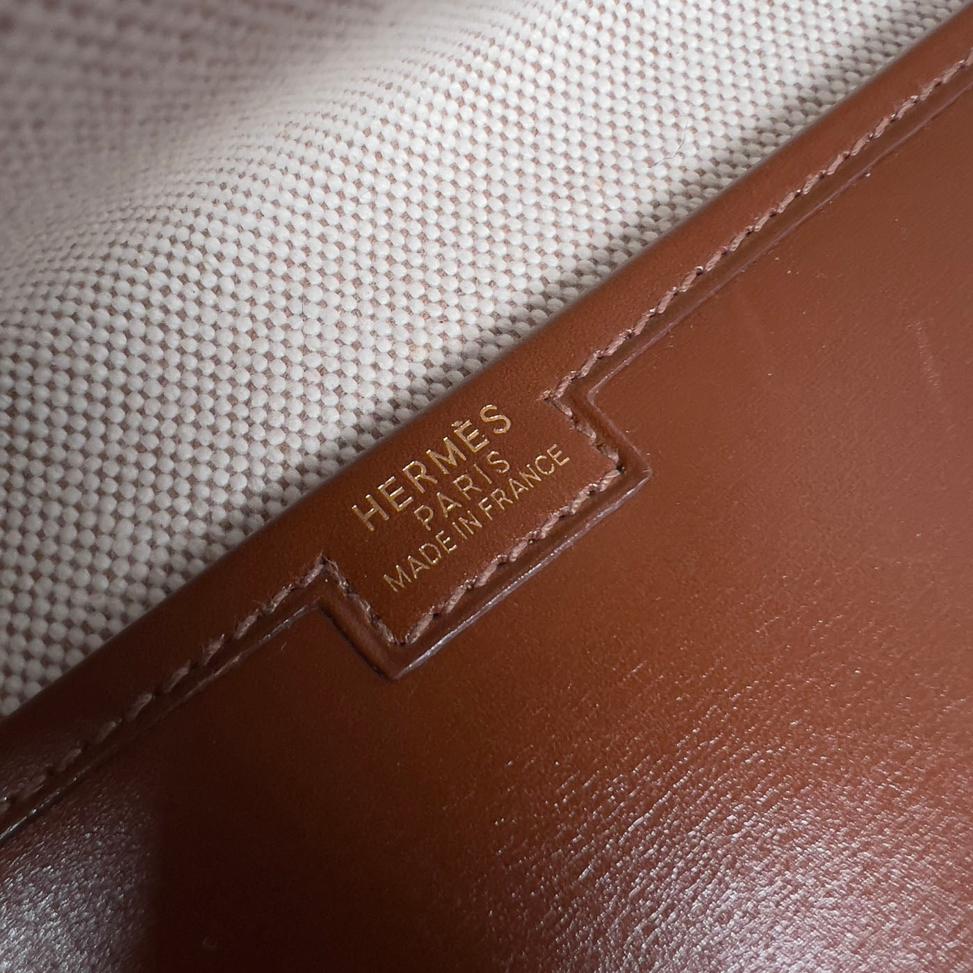 Vintage Hermès Cognac Leather Clutch Jige PM