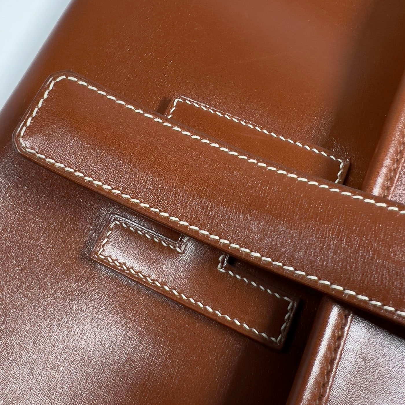 Vintage Hermès Cognac Leather Clutch Jige PM