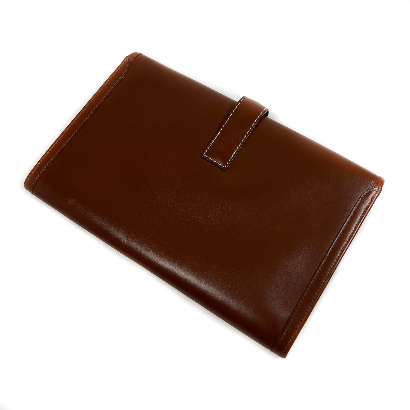 Vintage Hermès Cognac Leather Clutch Jige PM