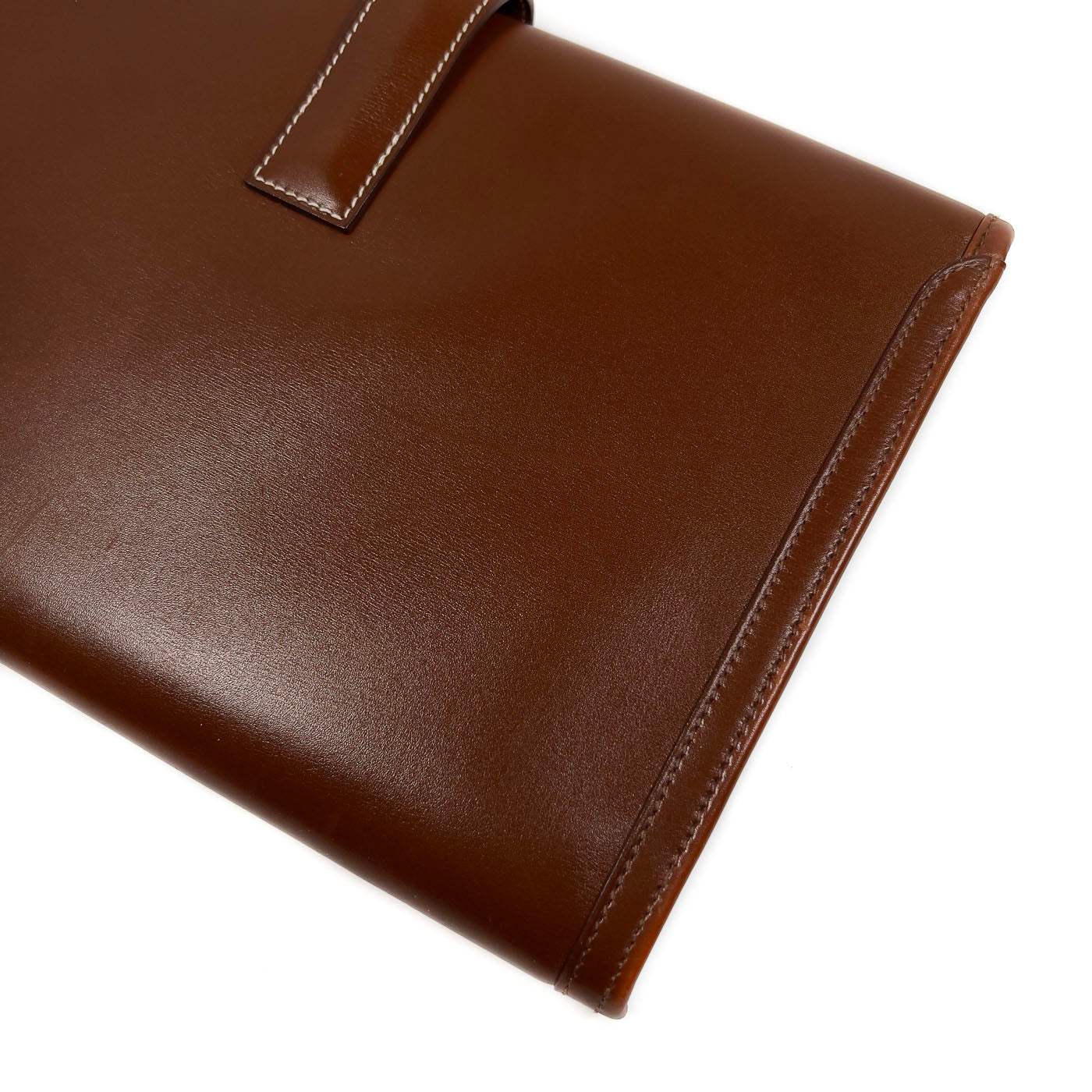 Vintage Hermès Cognac Leather Clutch Jige PM