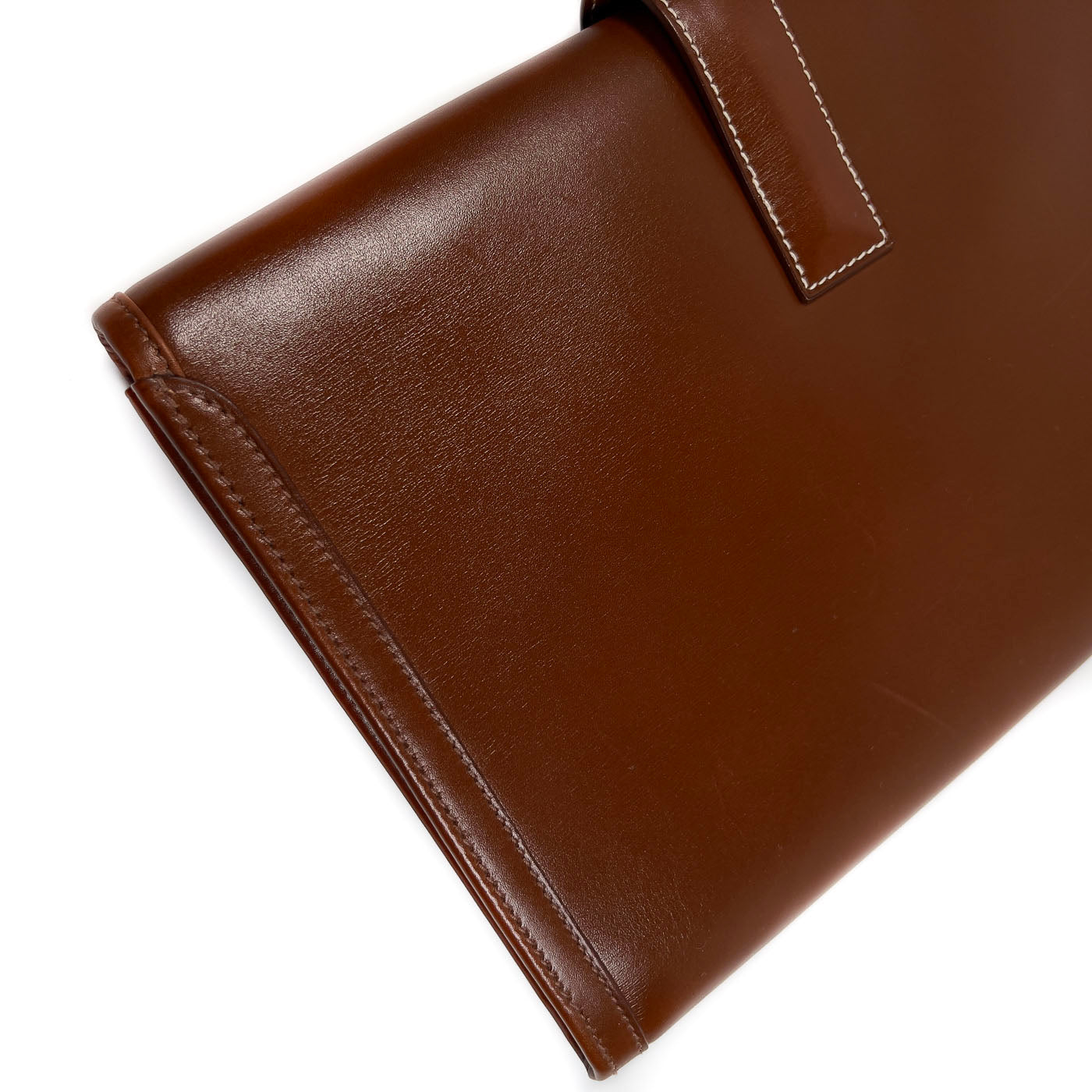 Vintage Hermès Cognac Leather Clutch Jige PM