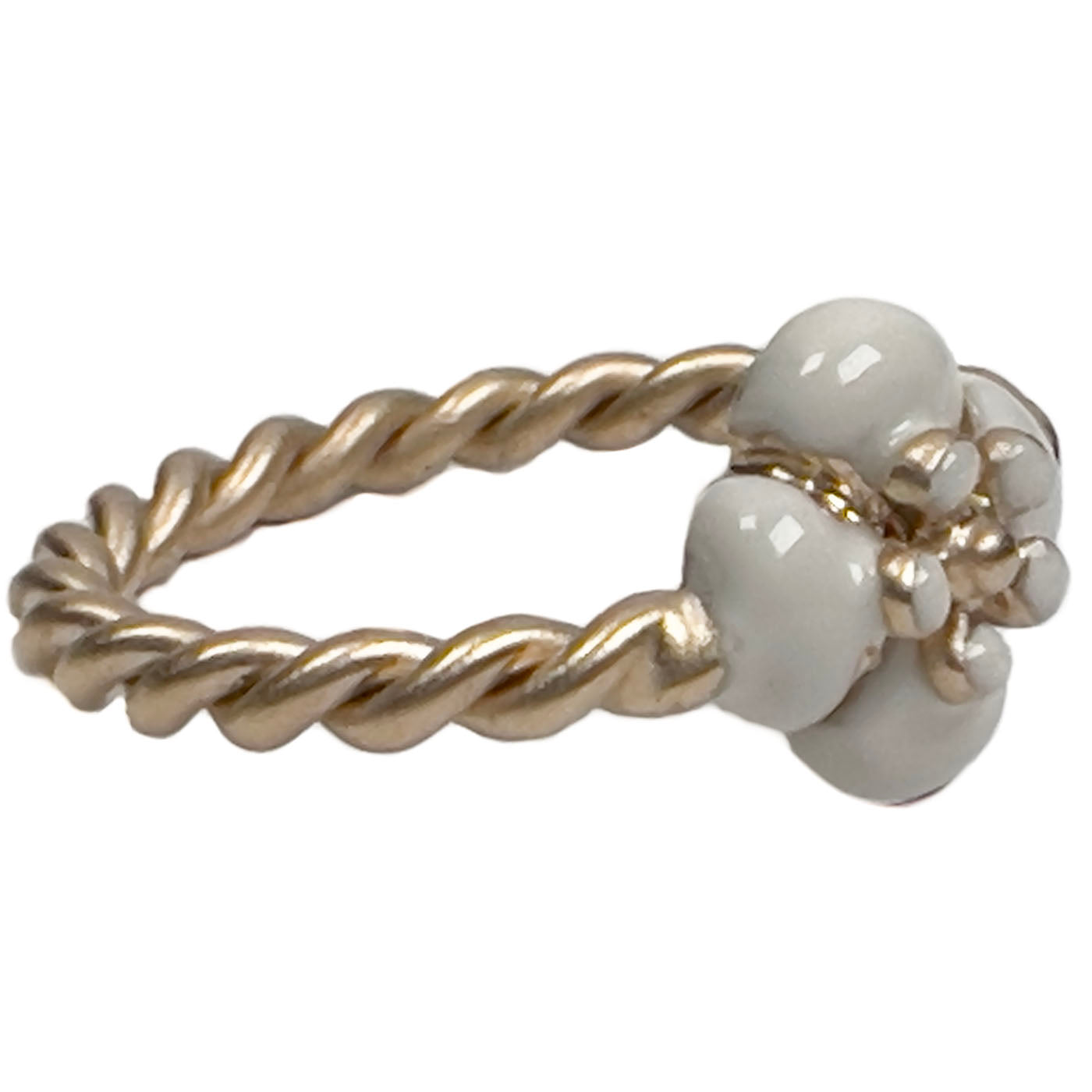 Used Chanel White Enamel Camelia Ring EU16/ US5,5 B15V