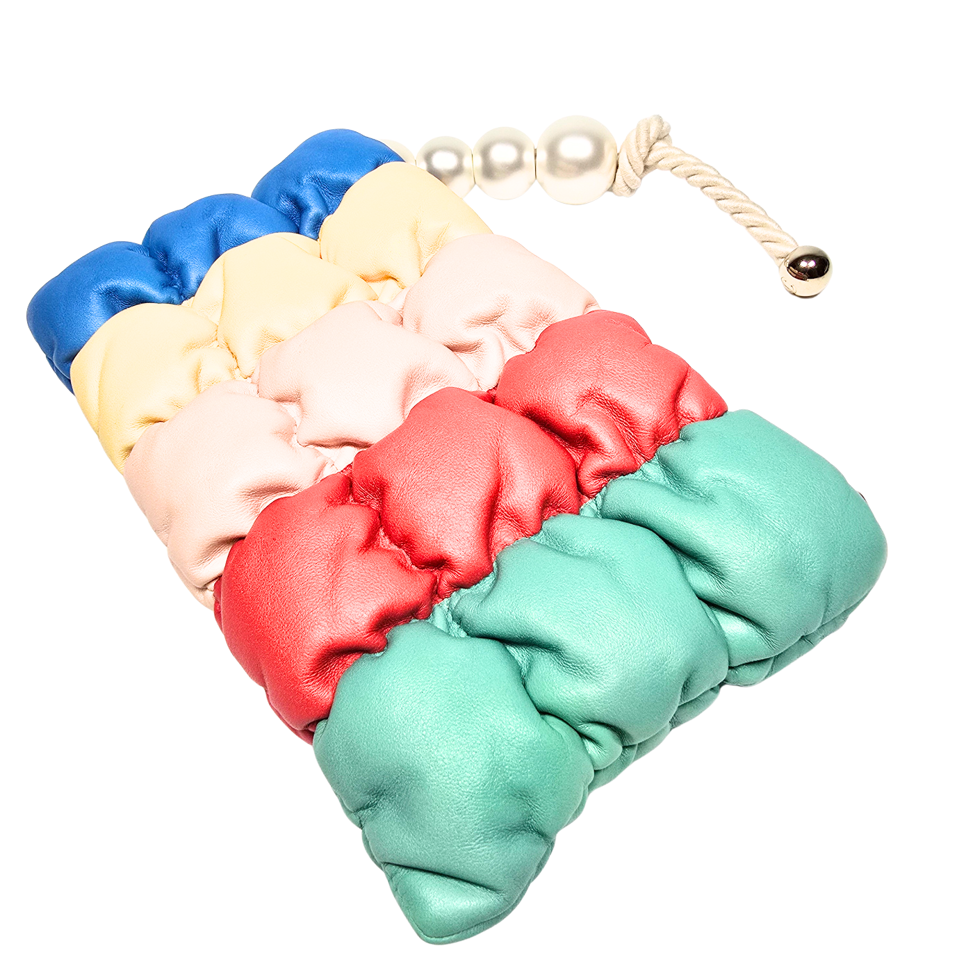 Chanel 2019 Multi Colour Lambskin Clutch with Pearls