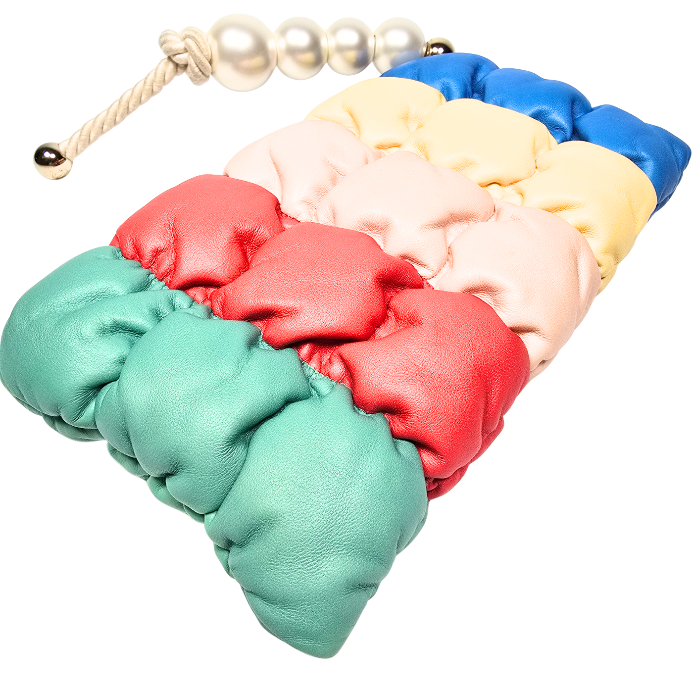 Chanel 2019 Multi Colour Lambskin Clutch with Pearls